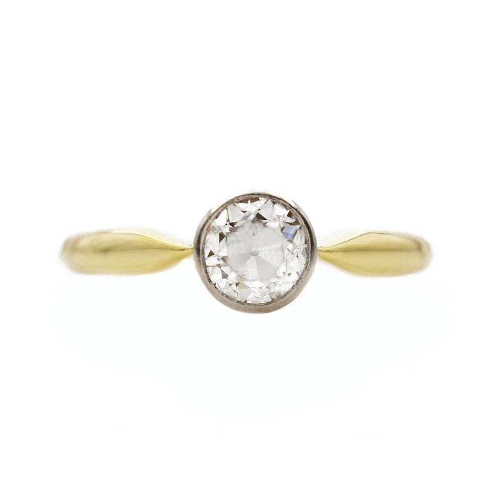 Bezel Set Diamond Engagement Ring Gold 0.45 Carat