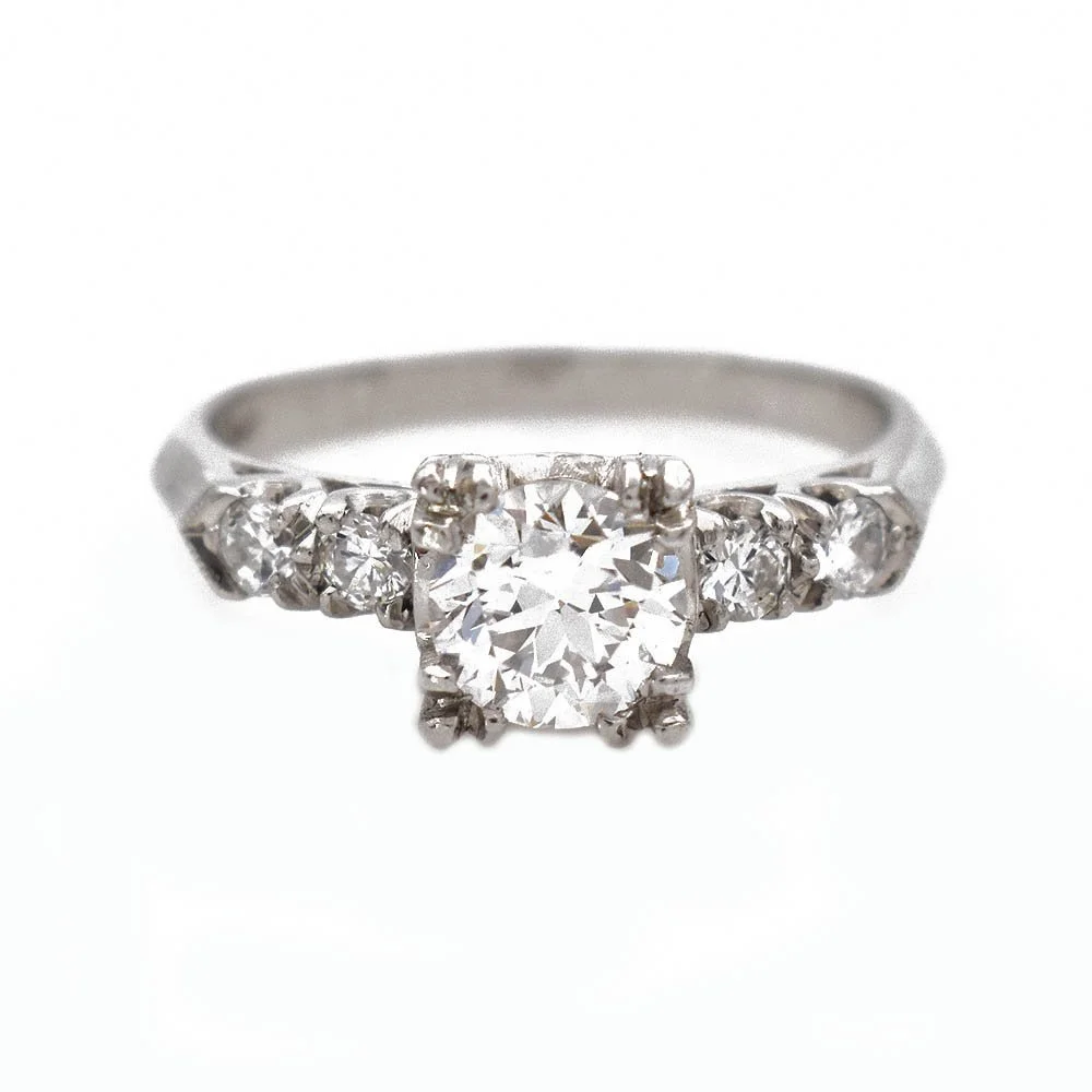 Vintage Diamond Engagement Ring Platinum