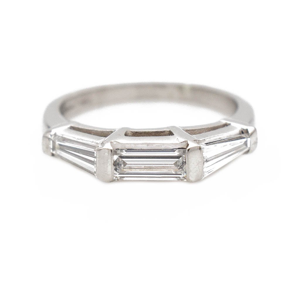 Tapered Baguette Diamond Band Ring Platinum