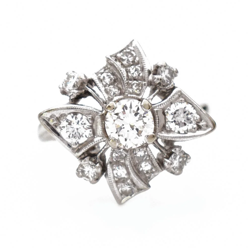 Multi Diamond Ring 14 Karat White Gold