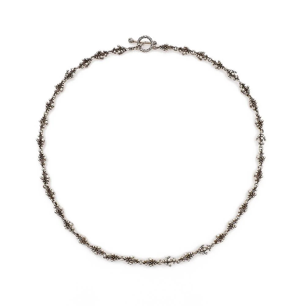 3-D Scroll Link Fancy Necklace Sterling Silver