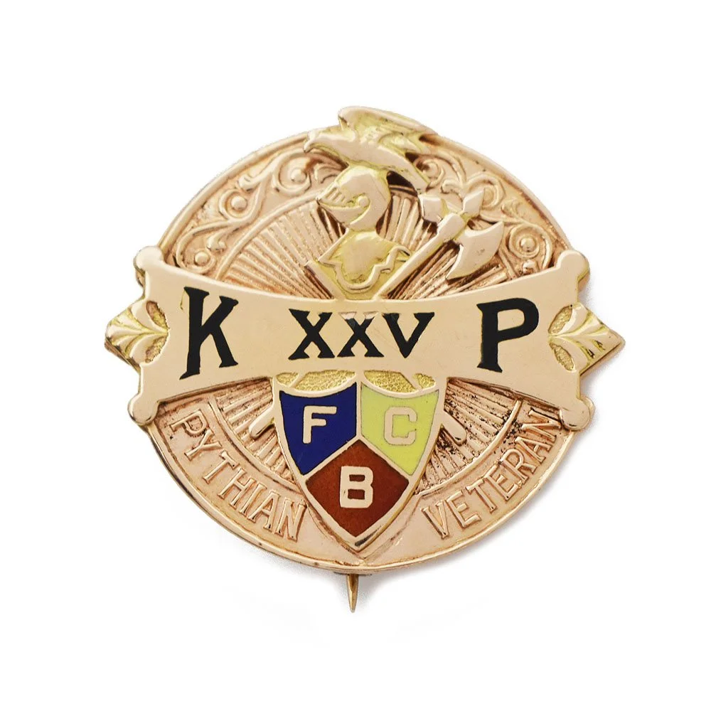 Knights of Pythias Veteran Brooch Pin Gold