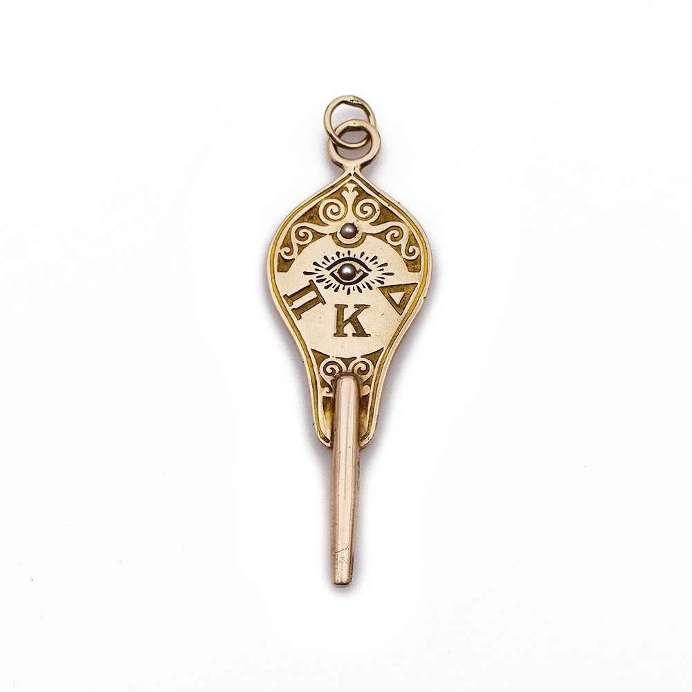 Pi Kappa Delta Watch Key Fob Pendant Gold