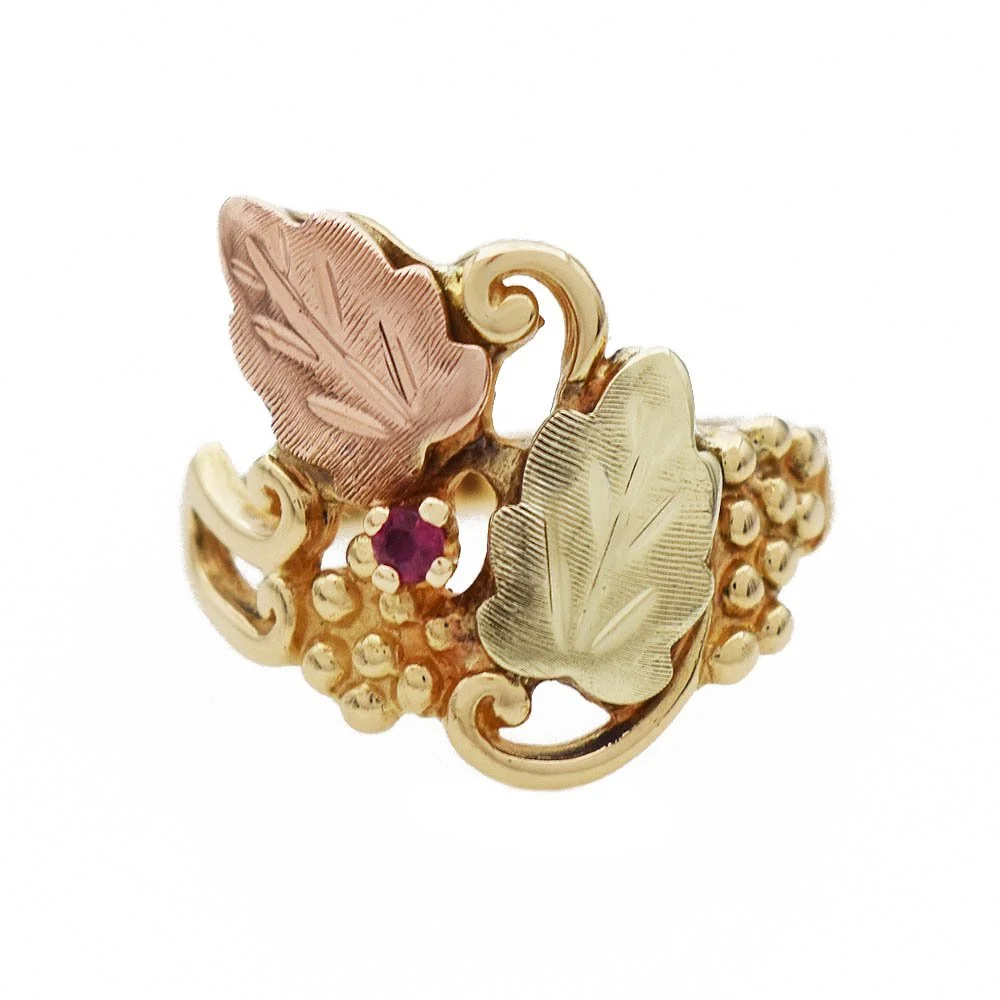 Black Hills Gold Ruby Ring