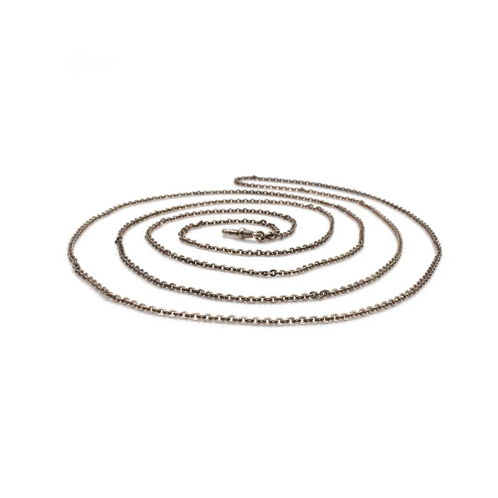 Antique Watch Chain Necklace Coin Silver