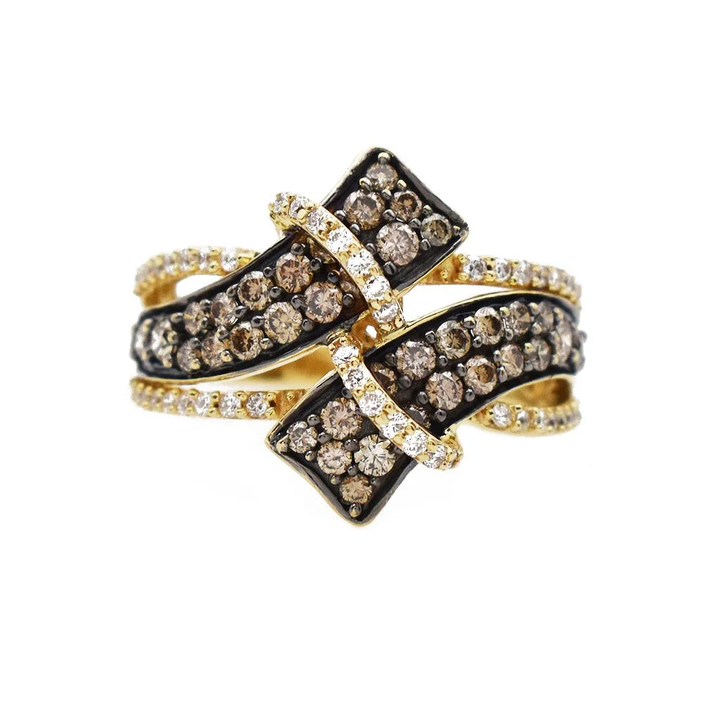 LeVian Chocolate and White Diamond Ring Gold