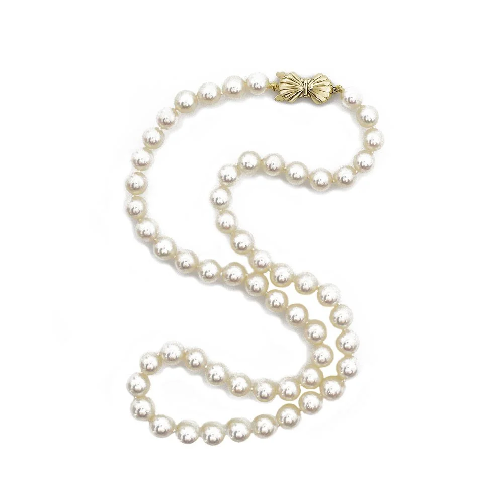 Akoya Pearl Necklace Gold Decorative Clasp