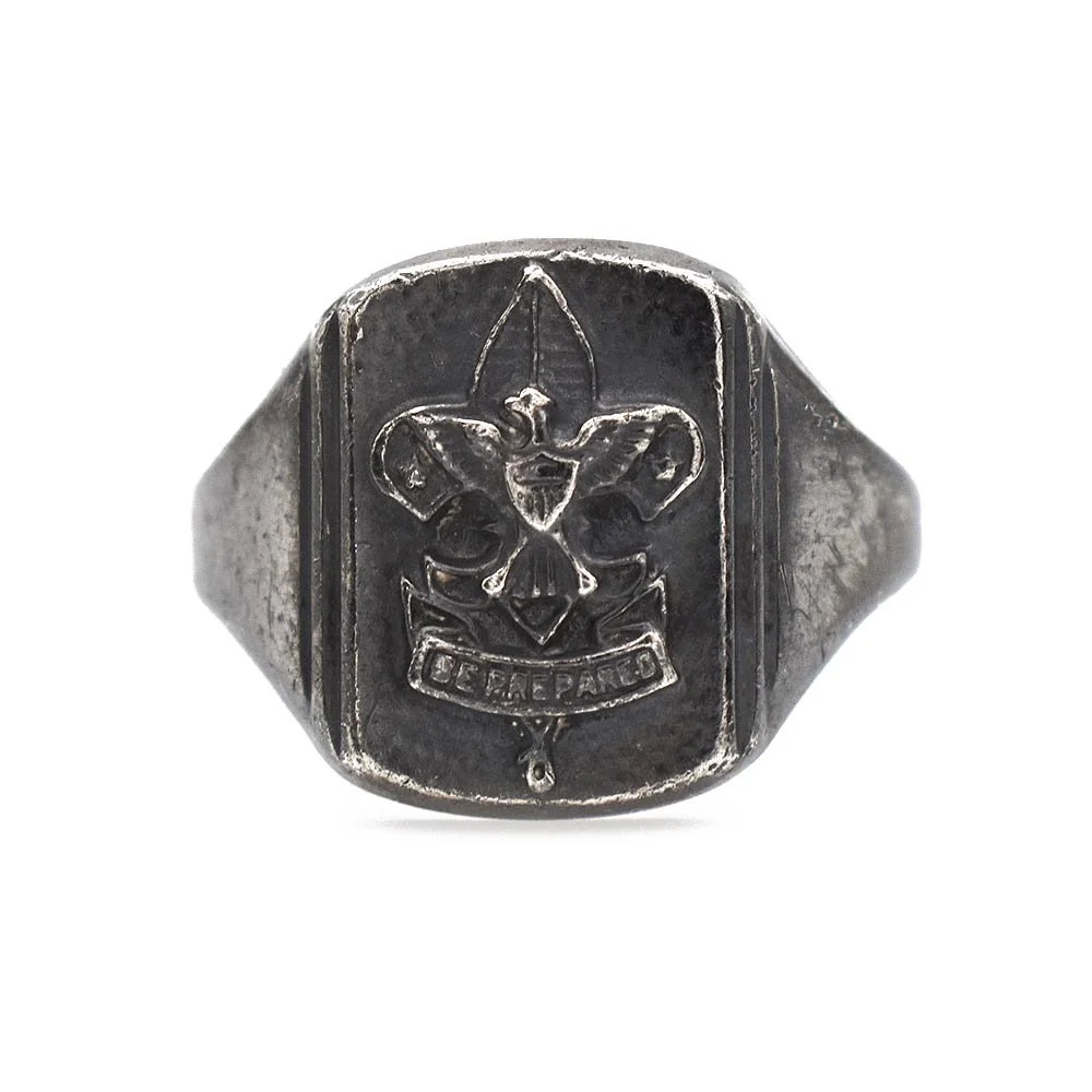 Vintage Boy Scout Signet Ring Silver