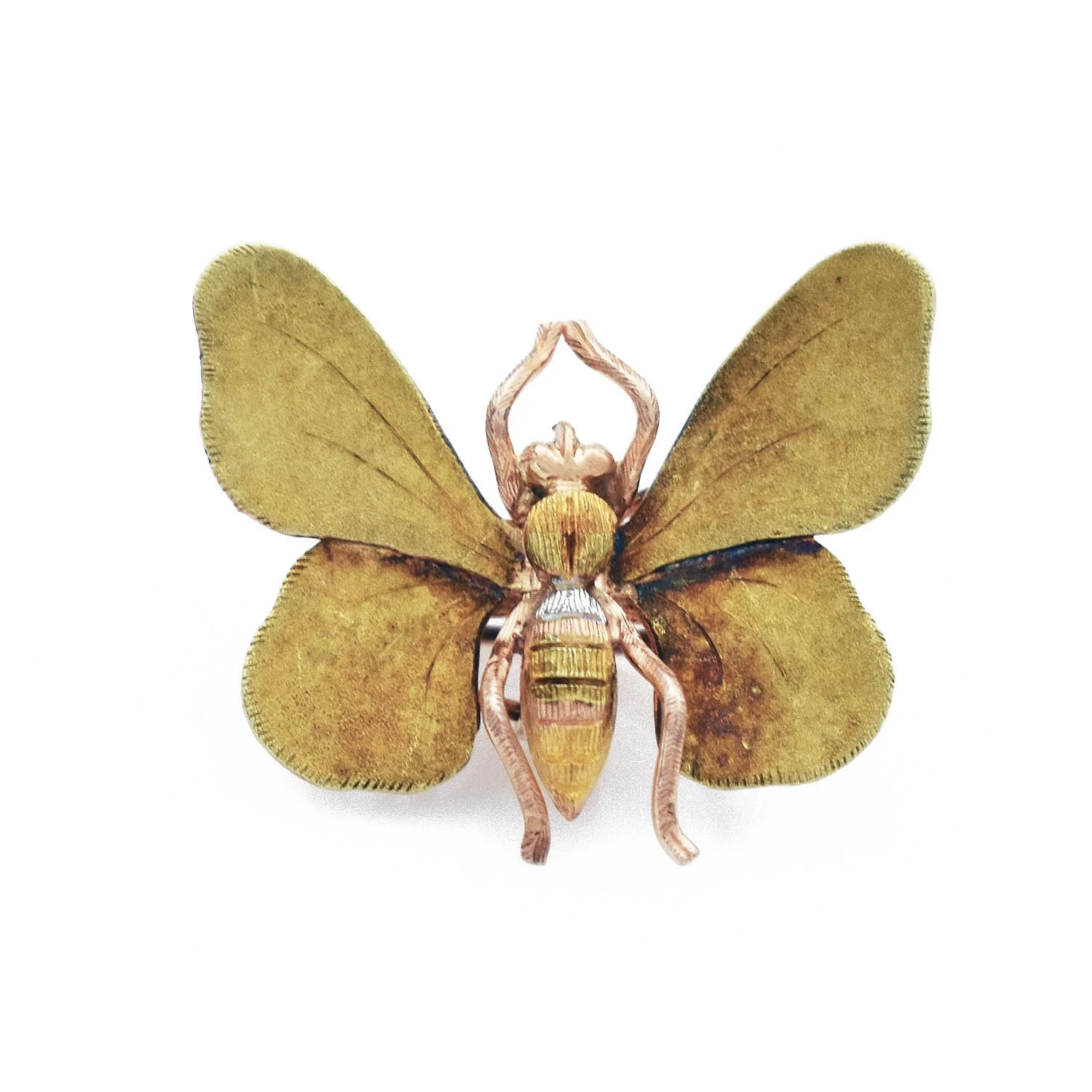 Vintage Butterfly Lapel Pin Gold