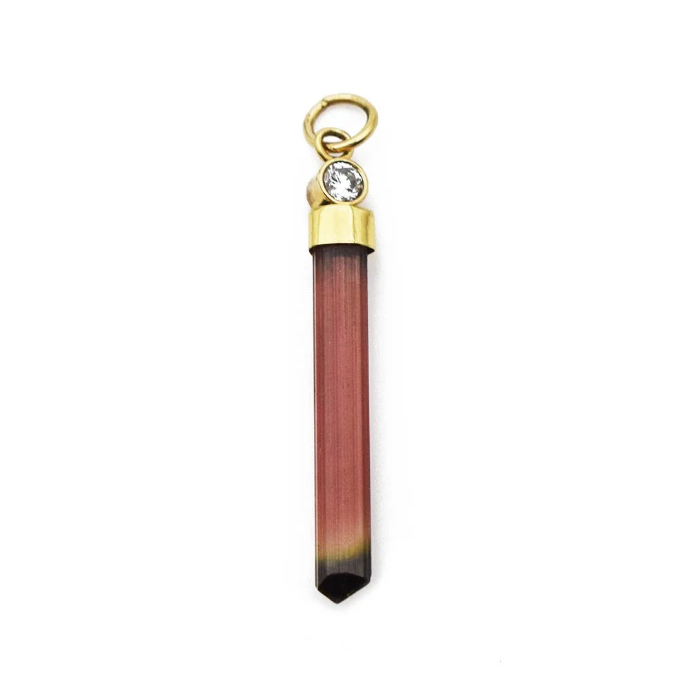 James Cleland Watermelon Tourmaline & Diamond Pendant