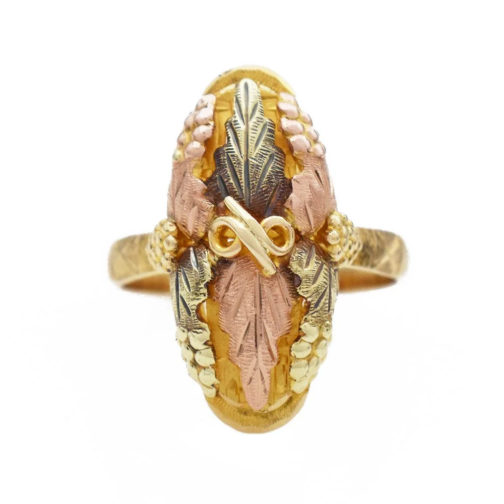Navette Black Hills Gold Ring