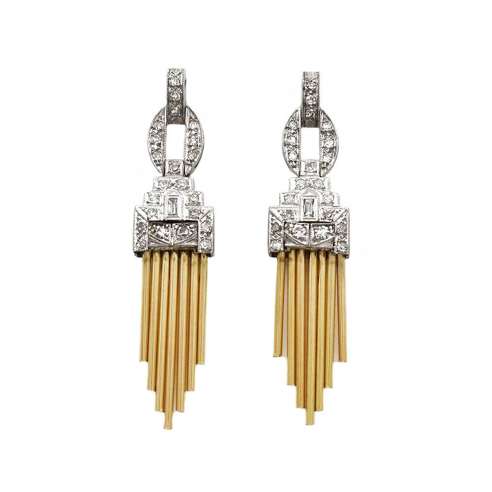James Cleland Pipe Organ Earrings Platinum Gold