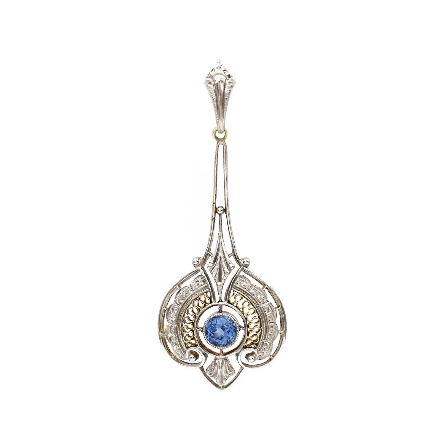 Antique Ceylon Sapphire Lavalier Pendant