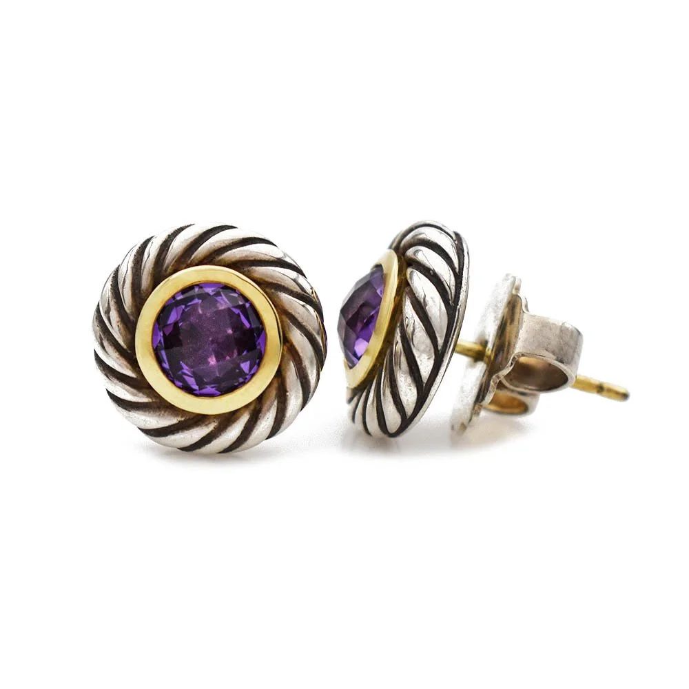 David Yurman Cookie Amethyst Stud Earrings