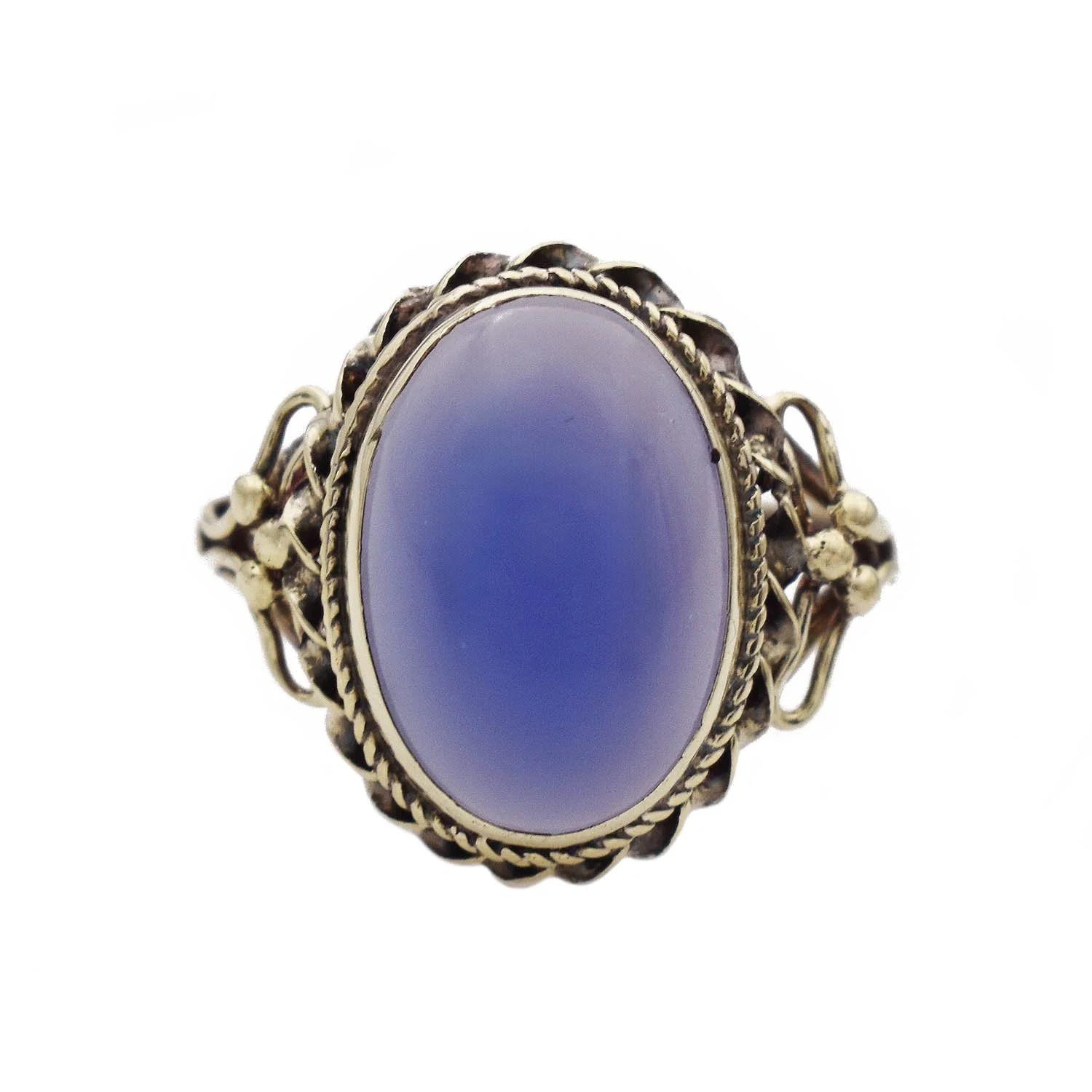 Antique Arts & Crafts Chalcedony Ring Gold