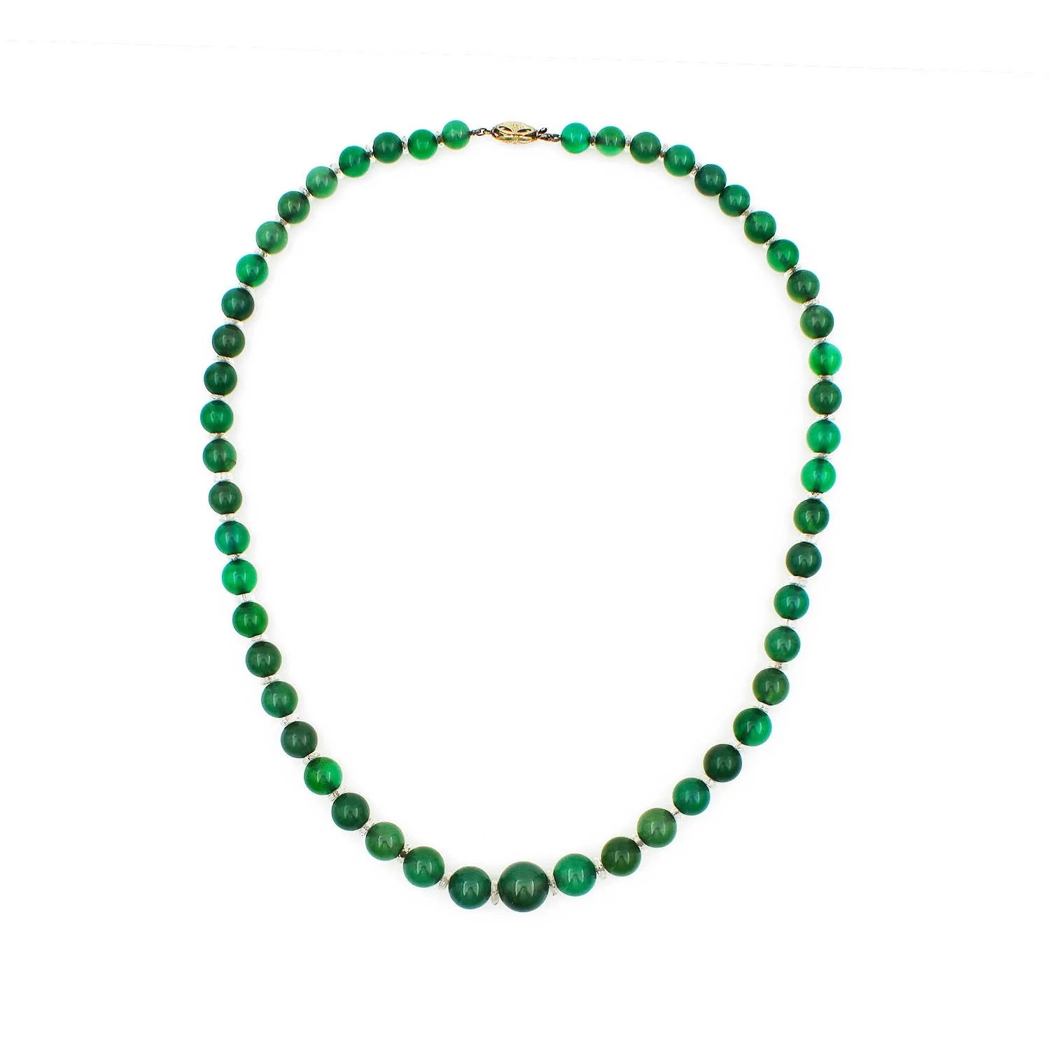 Art Deco Chrysoprase Bead Necklace