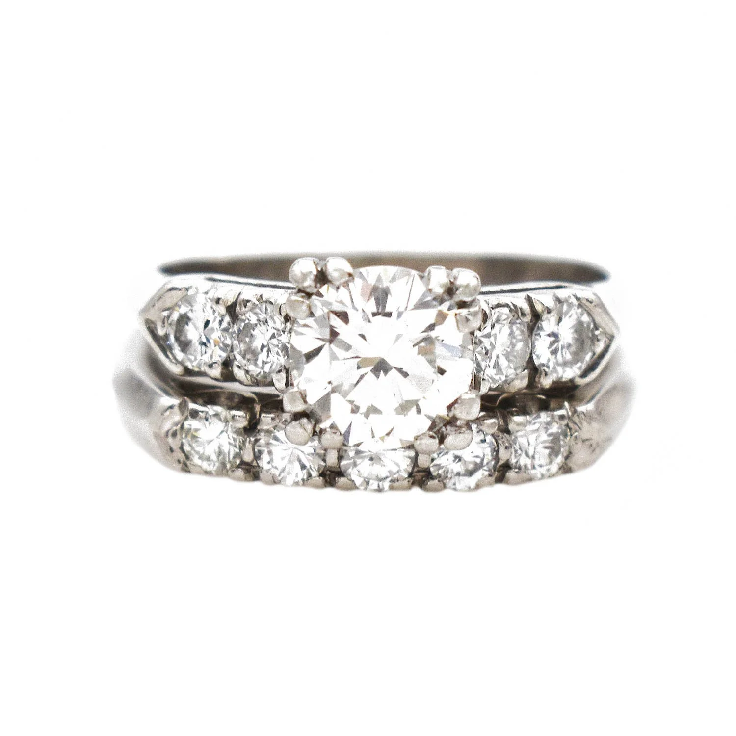 Diamond Engagement Wedding Ring Set Platinum