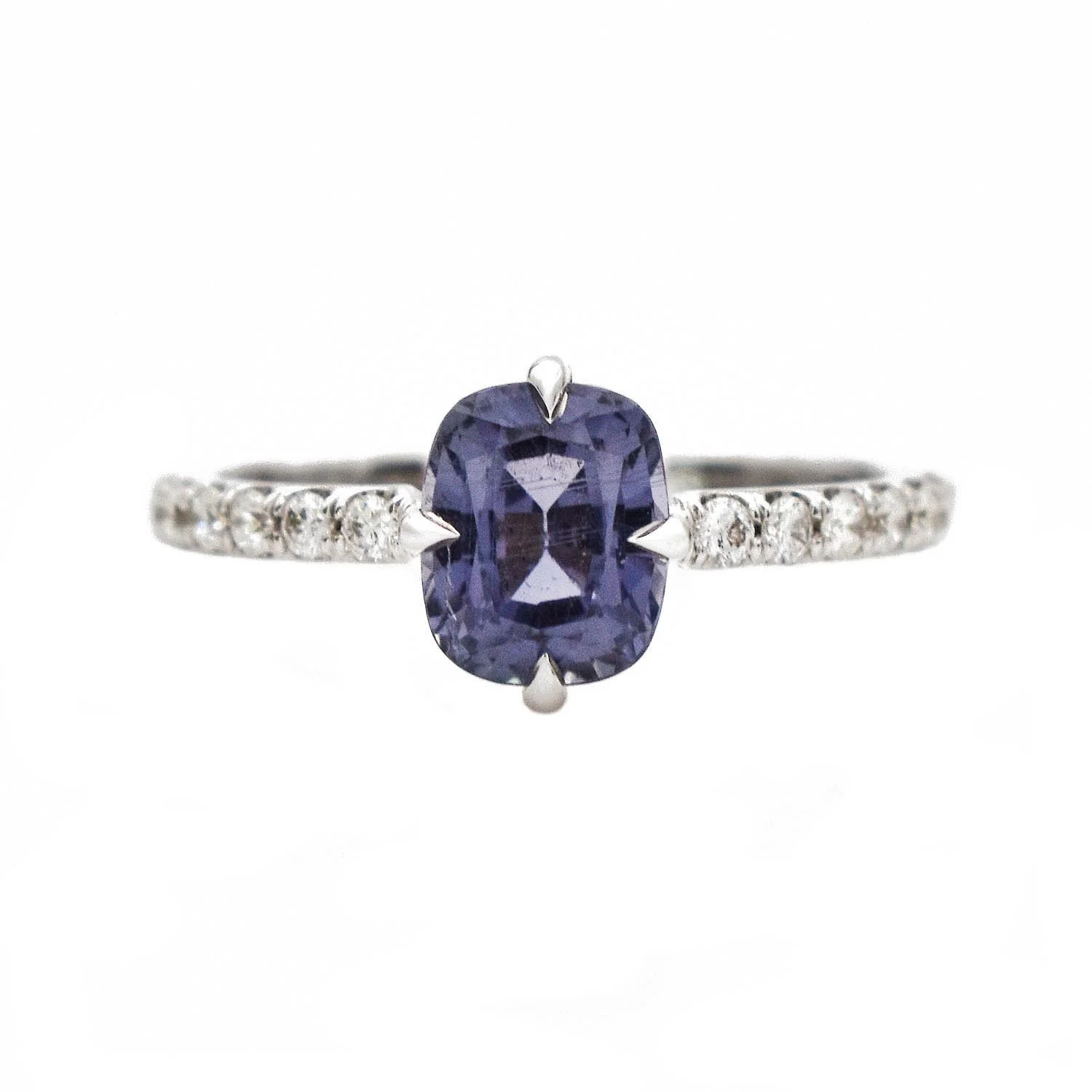 Violet Sapphire Diamond Ring White Gold