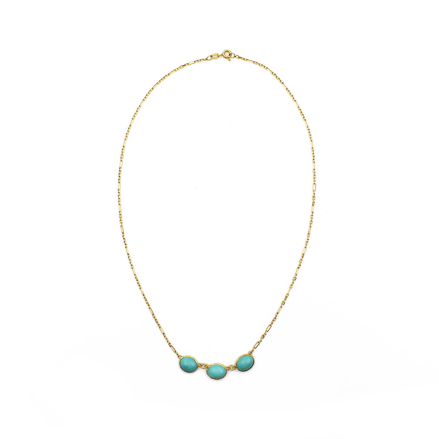 Turquoise Necklace Yellow Gold