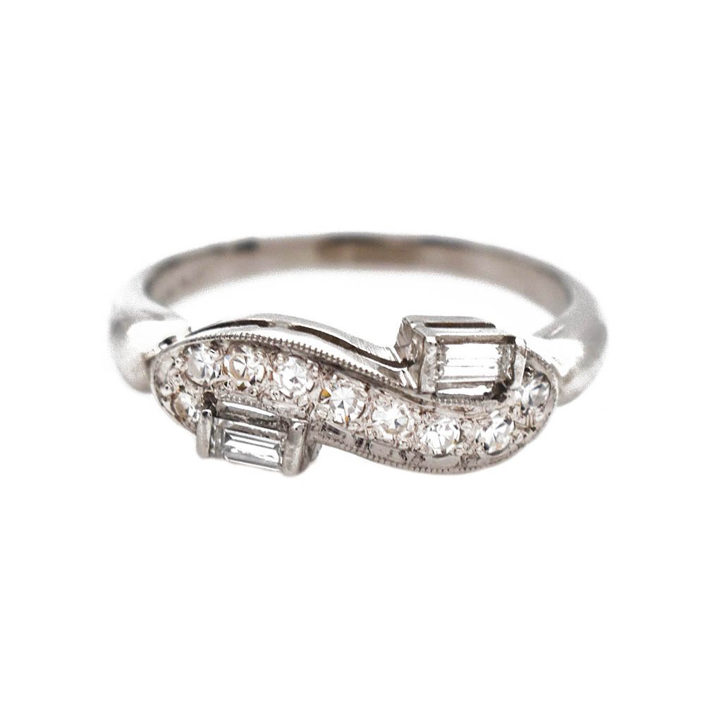 Art Deco Diamond Ring Band Platinum