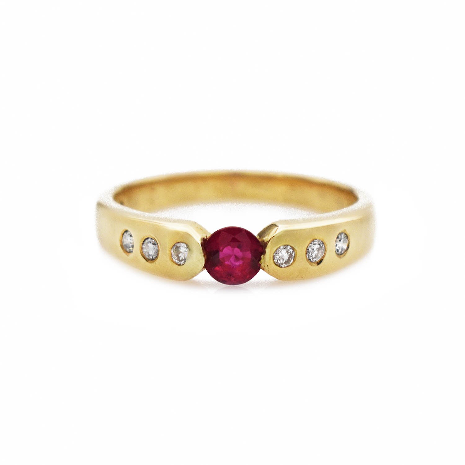 Ruby Diamond Ring Yellow Gold