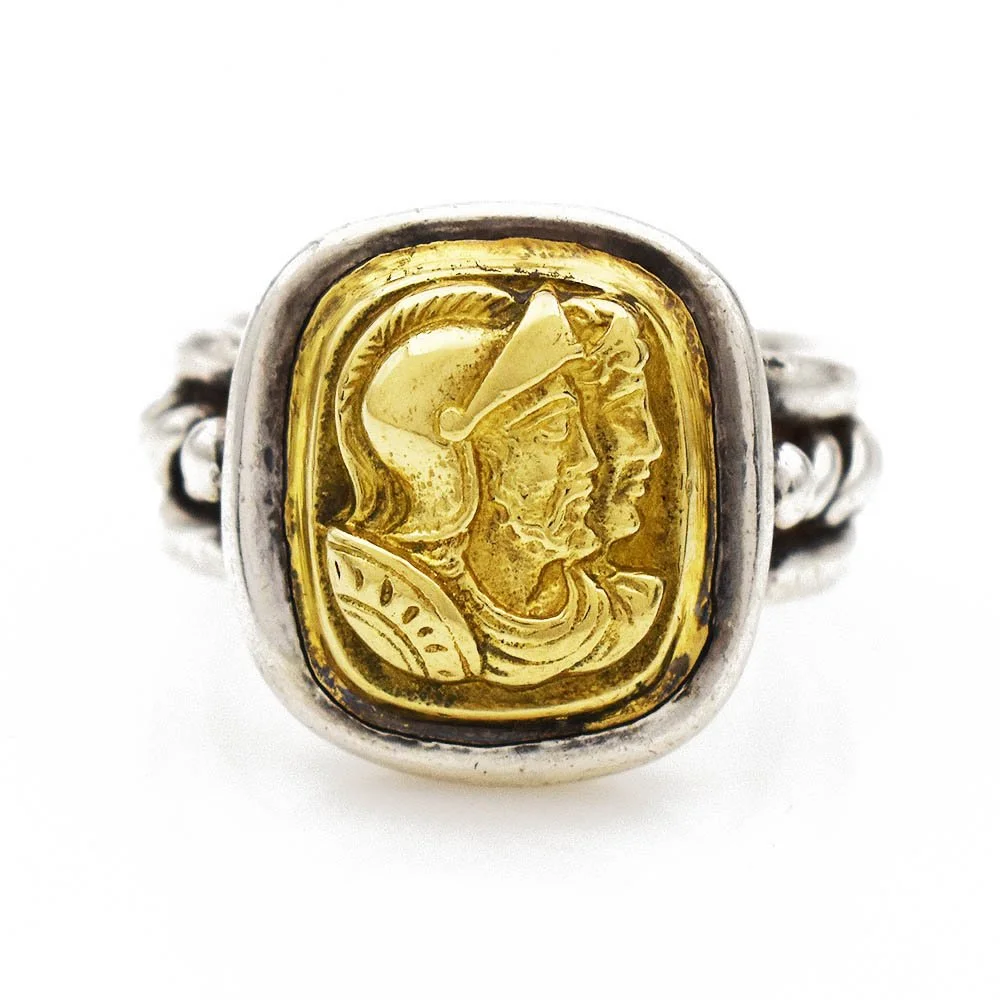 Roman Soldiers Profile Ring Gold Silver