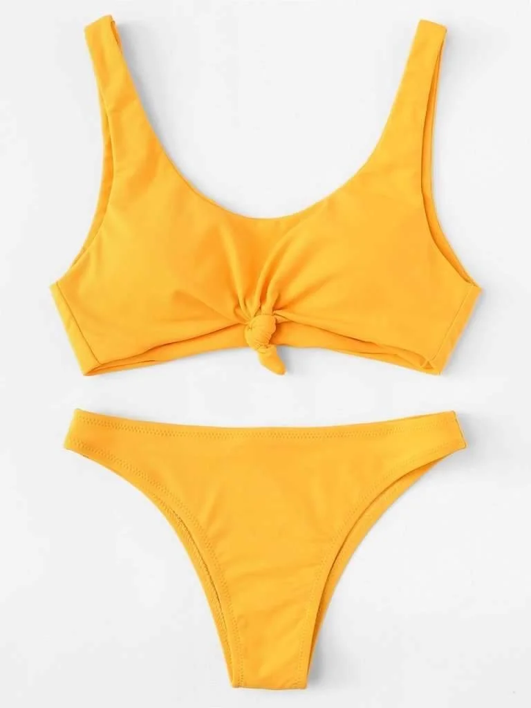 Yellow Knot Bikini