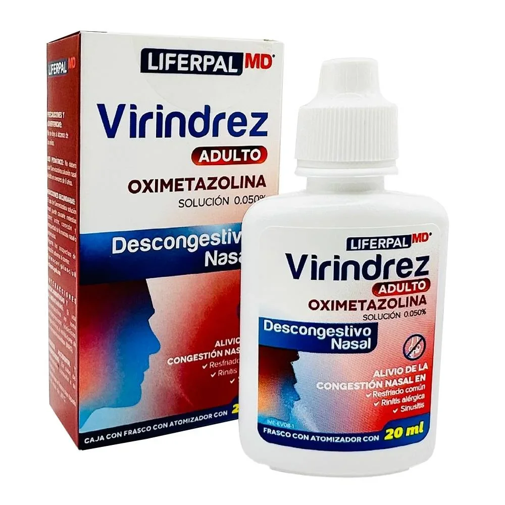 Virindrez Oximetazolina 0.05% 20 ml solución nasal adulto