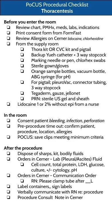 Procedure/Consult Checklists — UBC IM POCUS