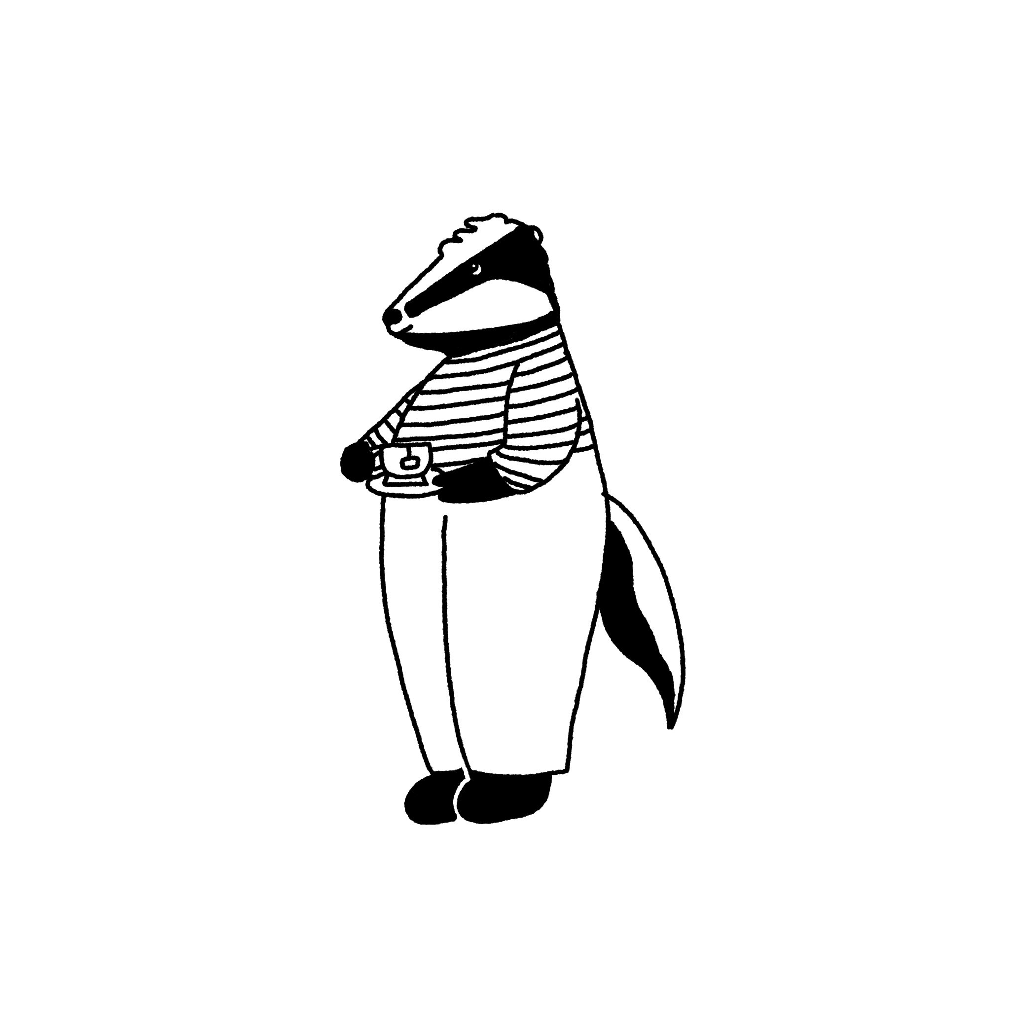 Badger Sipping Tea