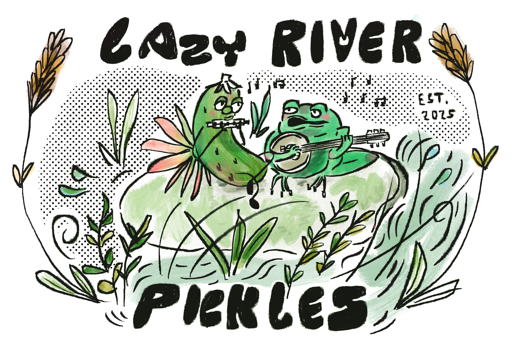 Lazy River Pickles Logo Design