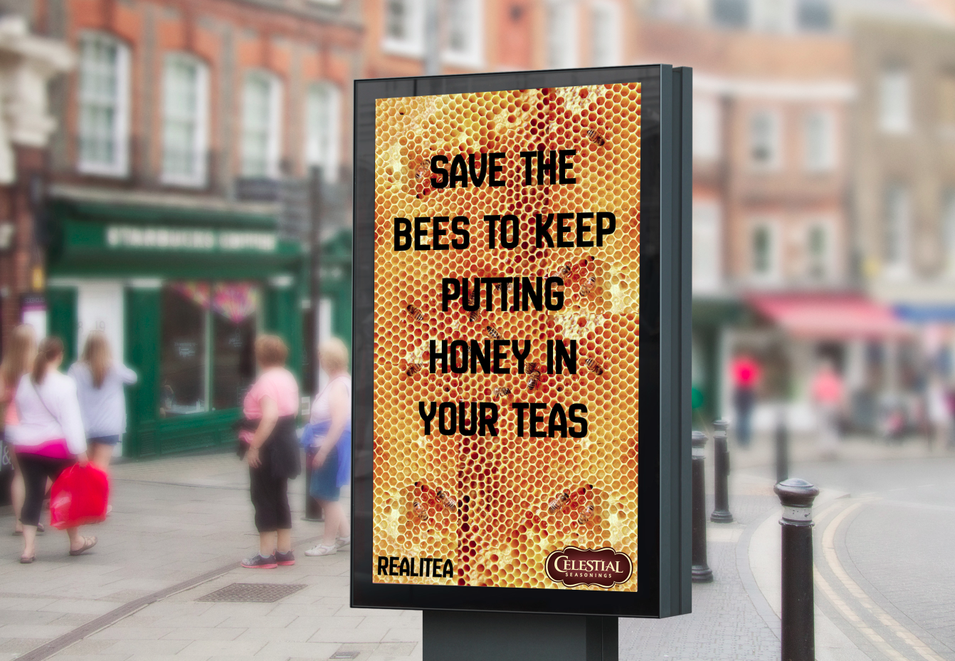  There would be a real apiary with live bees and honey in this billboard. 