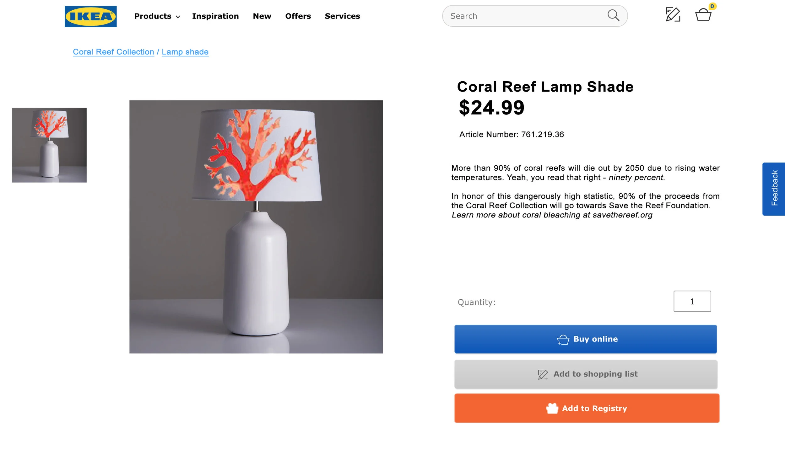 Each product will come with a Pantone color swatch that displays the different phases that coral goes through as it undergoes rising temperatures (Copy)