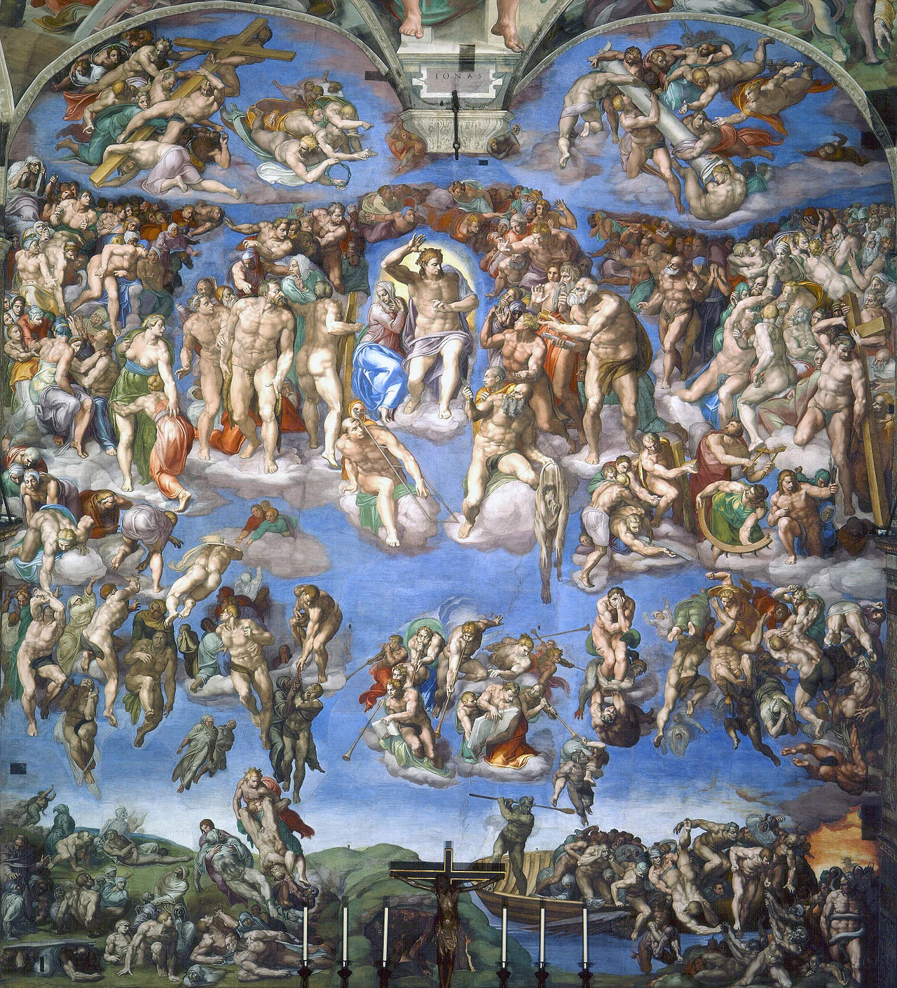 Michelangelo, The Last Judgment . 1541. Fresco, The Sistine Chapel, Vatican City.