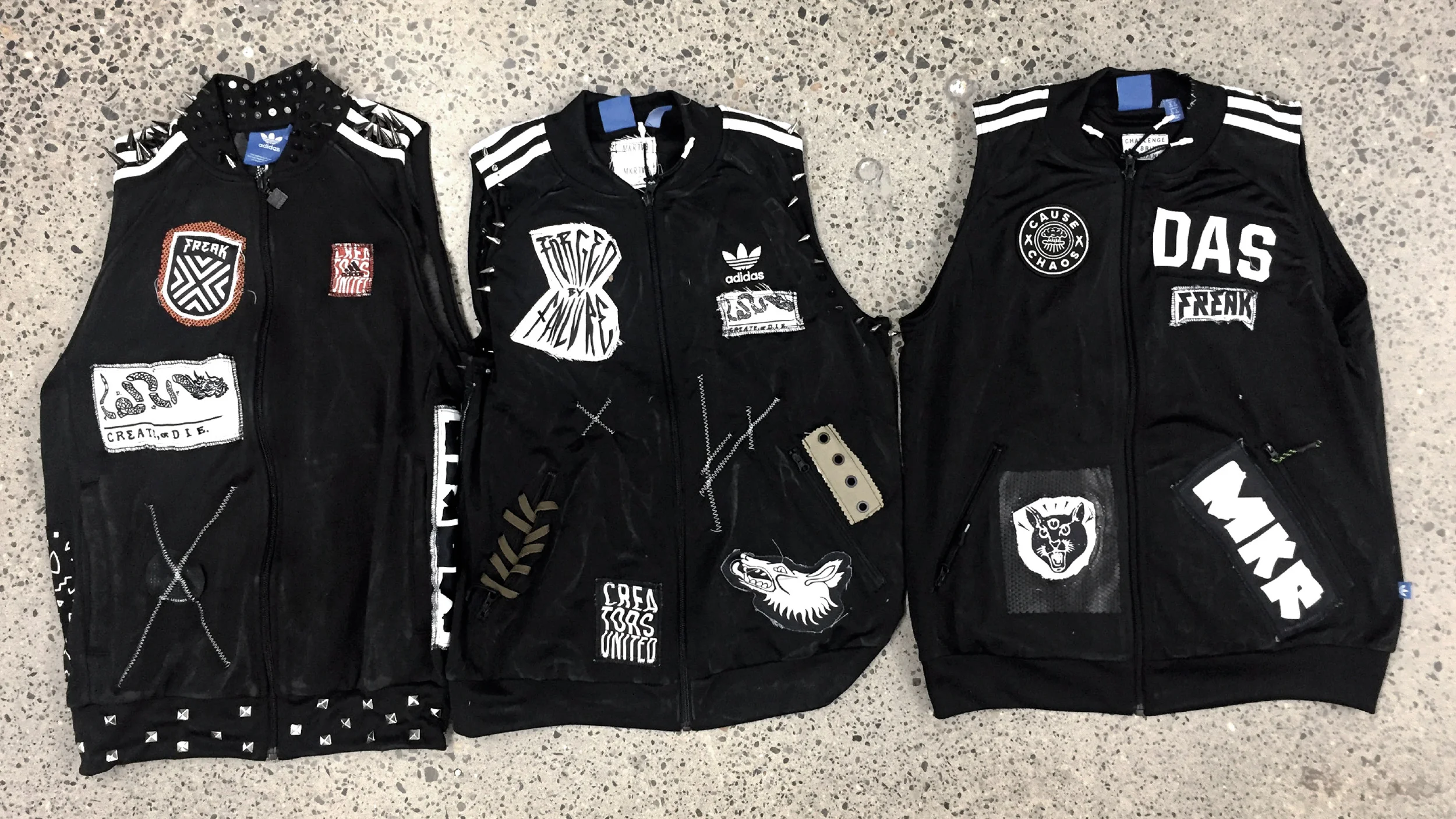 The Adidas Originals tracksuit is a sports and fashion icon, but what happens when you cross that tradition with punk? (Copy)