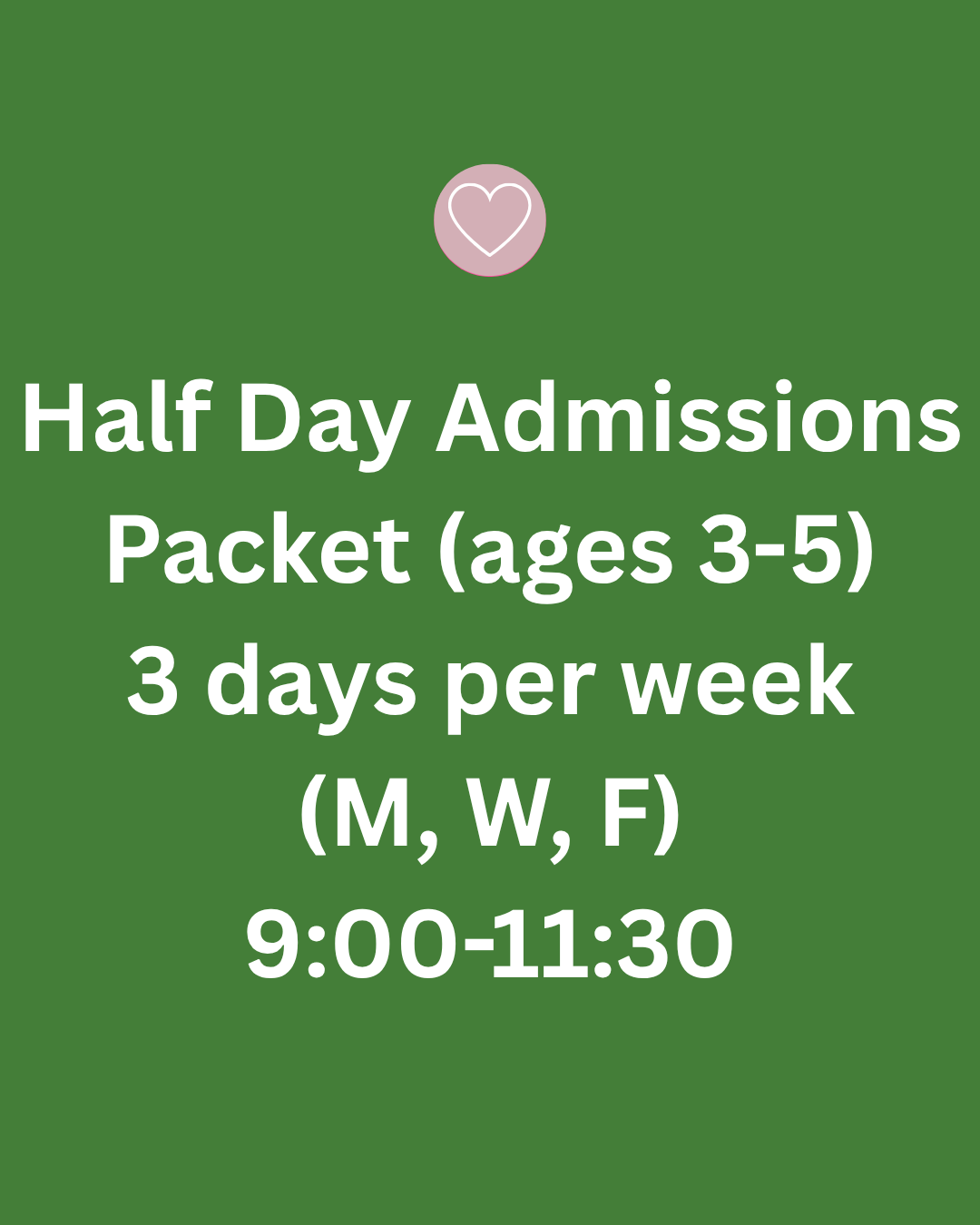 Half day preschool 3 days