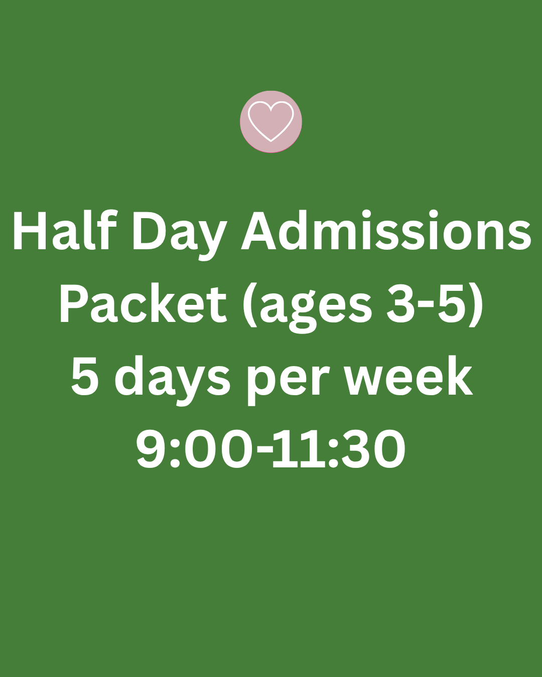 Half day preschool 5 days