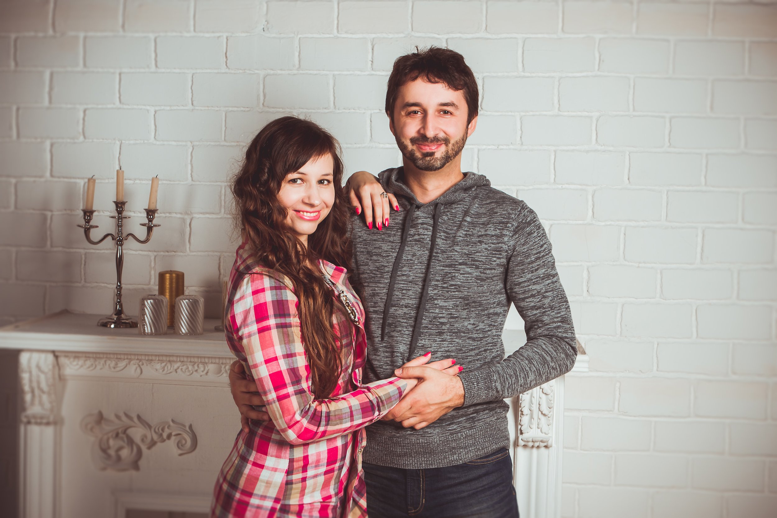 young couple in new house