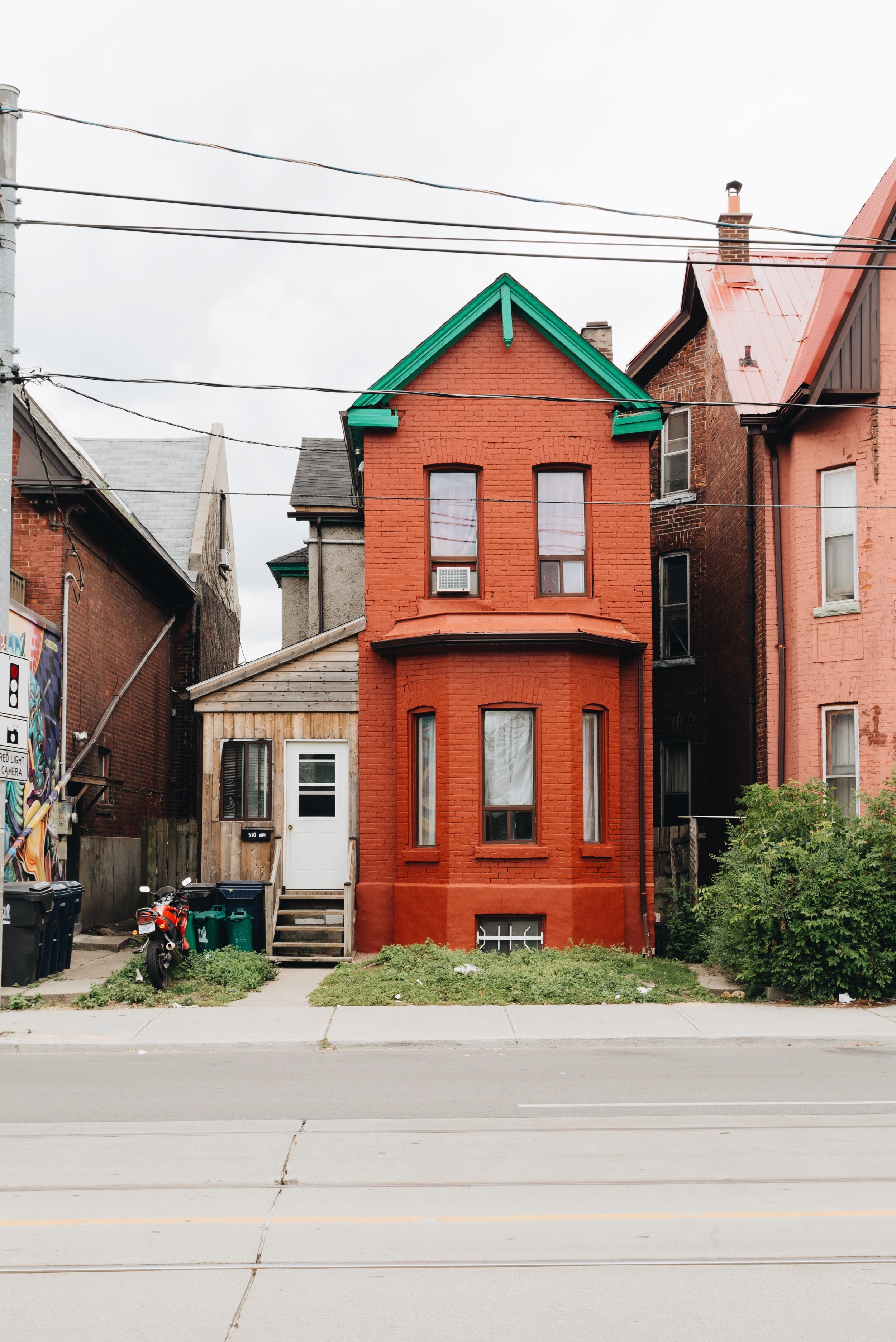 Brick home in the city