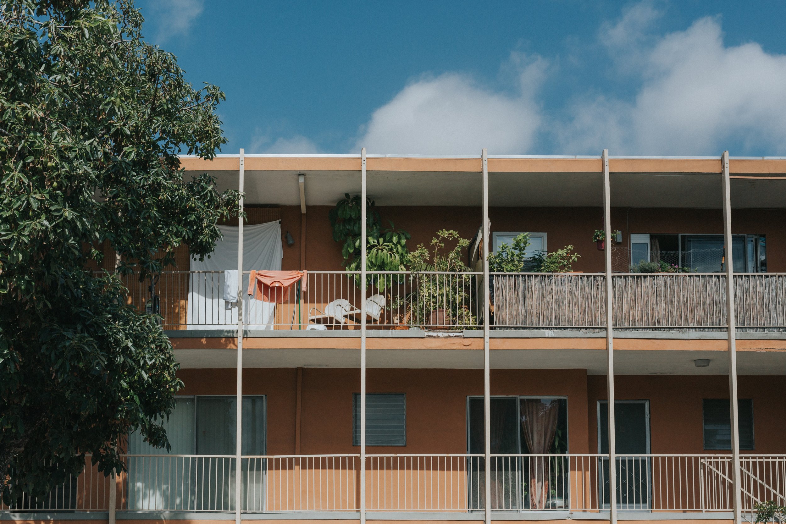 apartment building with balconies