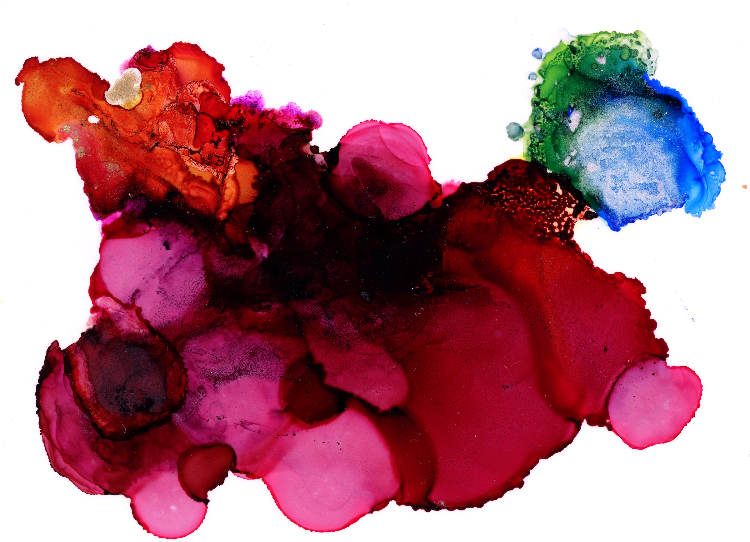 fallen angel Alcohol ink on Translucent Yupo (5 x 7 in.) New York, 2024