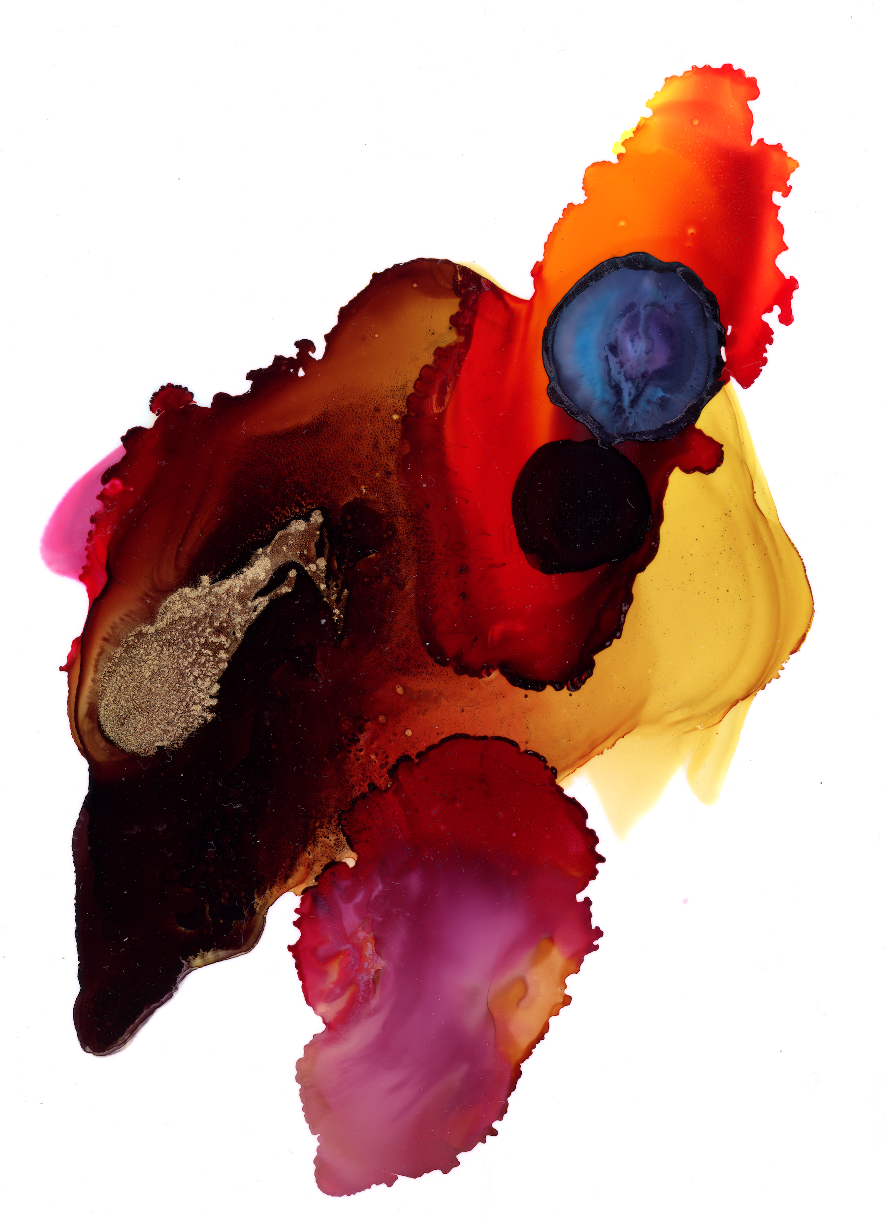 full-figured Alcohol ink on Translucent Yupo (12 x 9 in.) New York, 2024