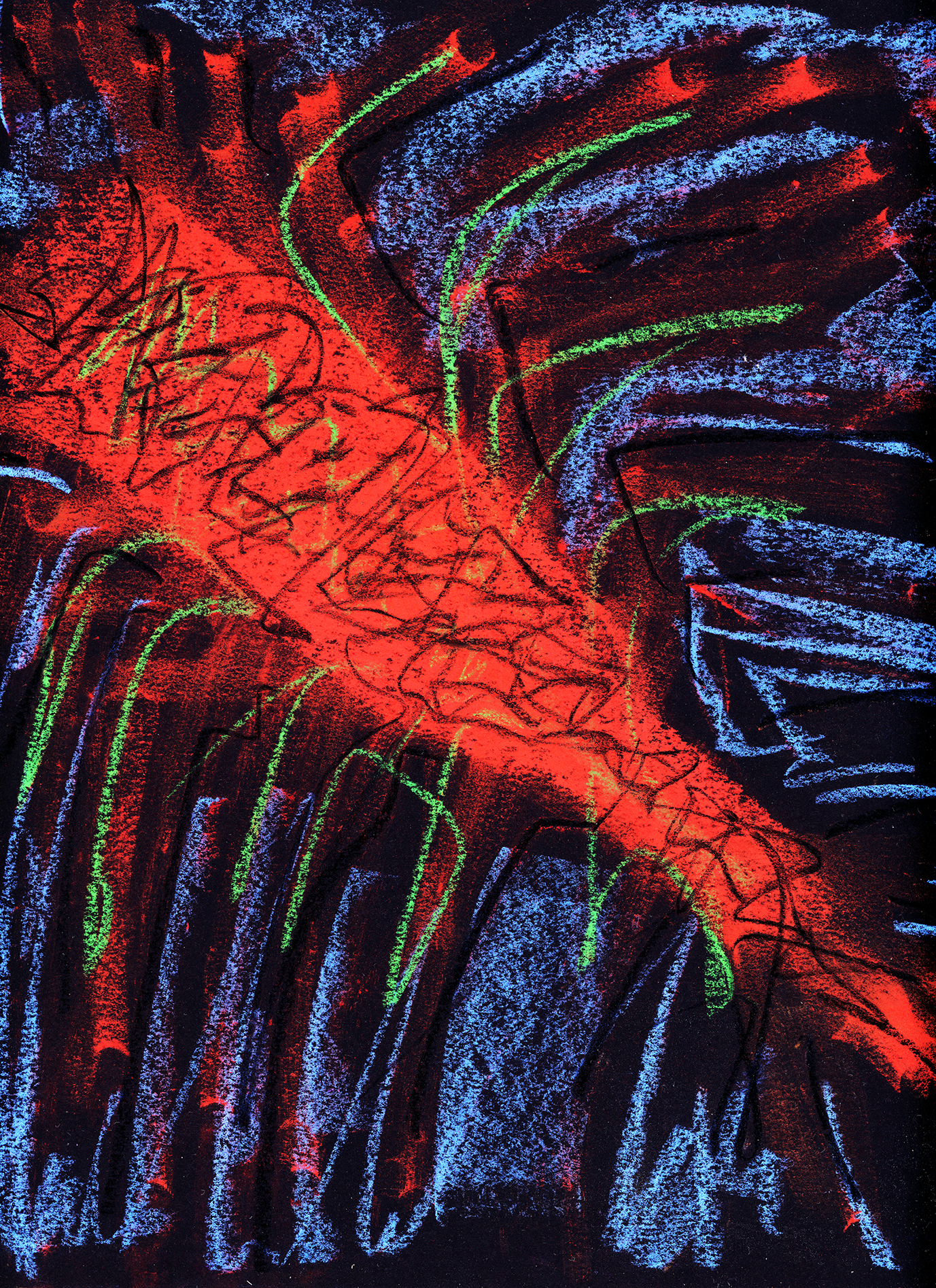 sea monster Pastel on Black Paper (12 x 9 in.) New York, 2022