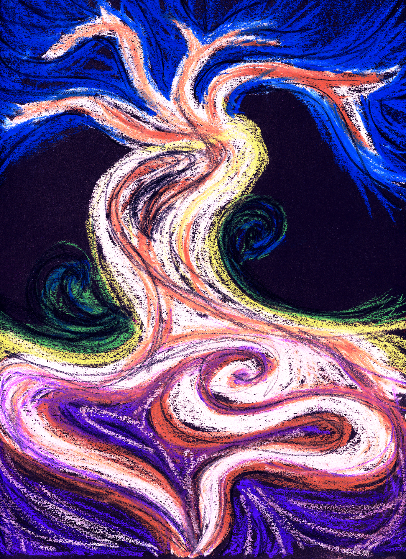 old soul Pastel on Black Paper (12 x 9 in.) New York, 2022