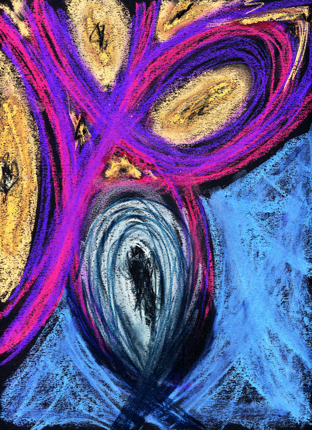 fungal Pastel on Black Paper (12 x 9 in.) New York, 2022