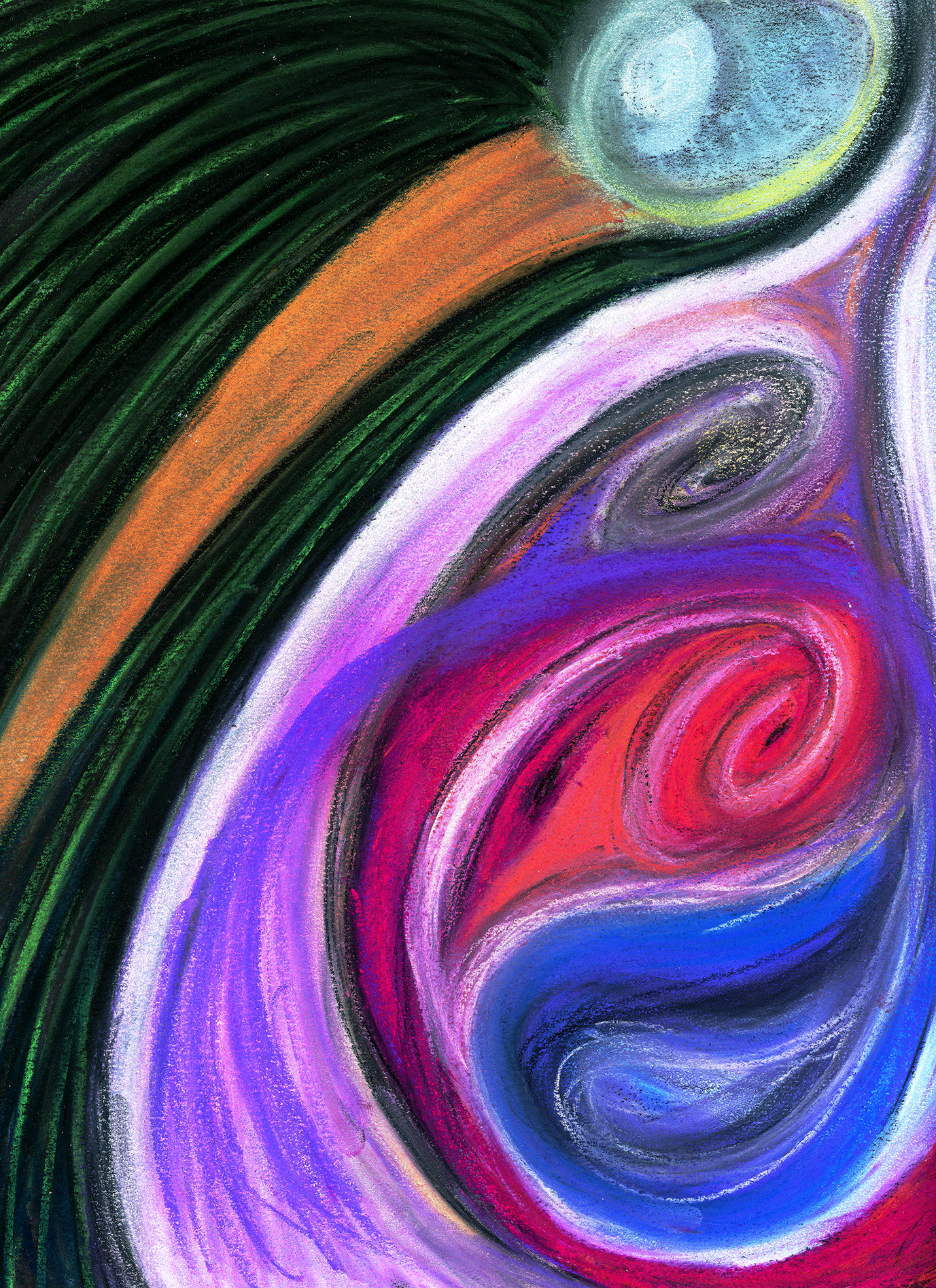 seedling Pastel on Black Paper (12 x 9 in.) New York, 2022