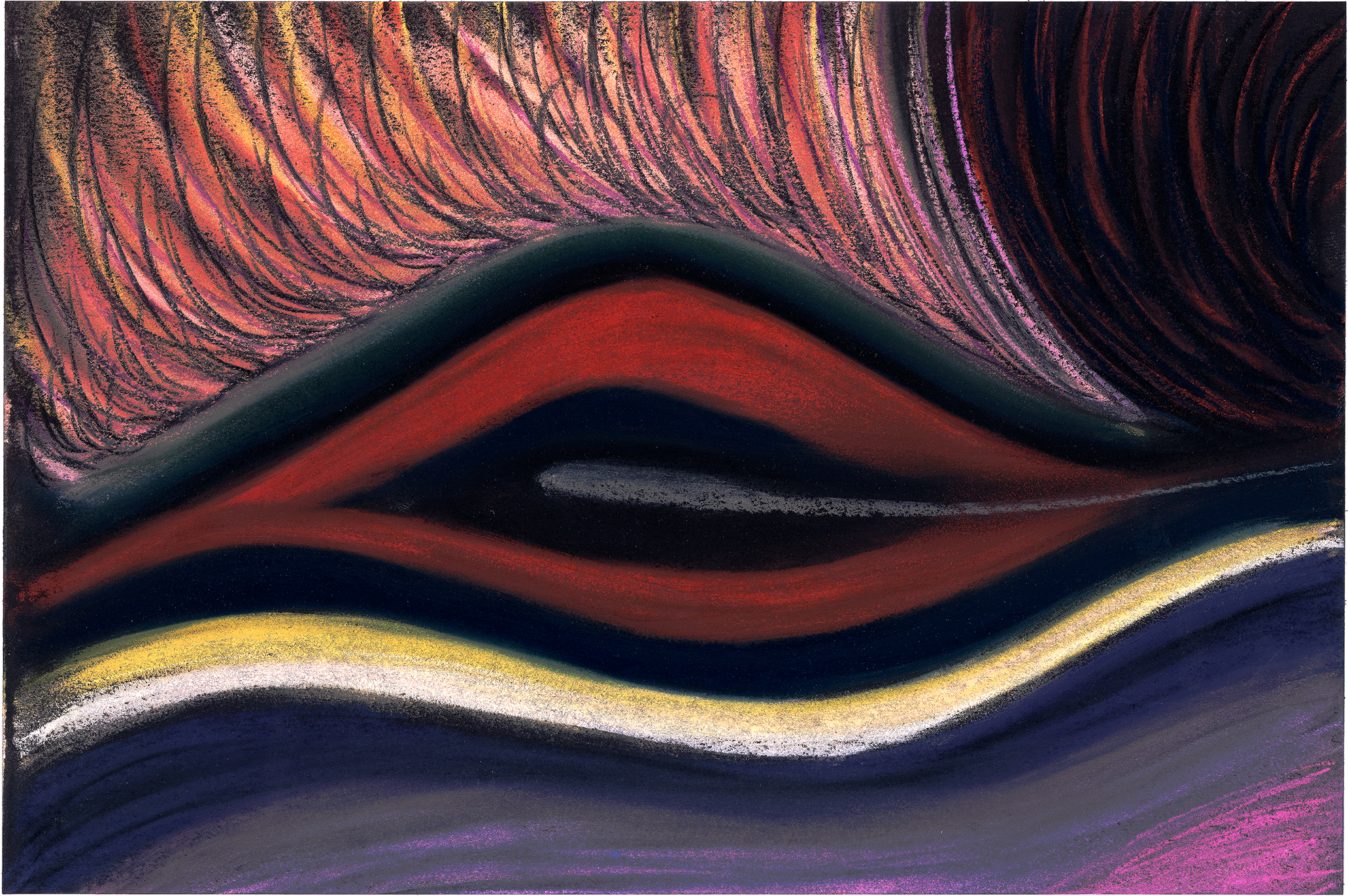 final hour Pastel on Black Paper (5.5 x 8.5 in.) New Orleans, 2022