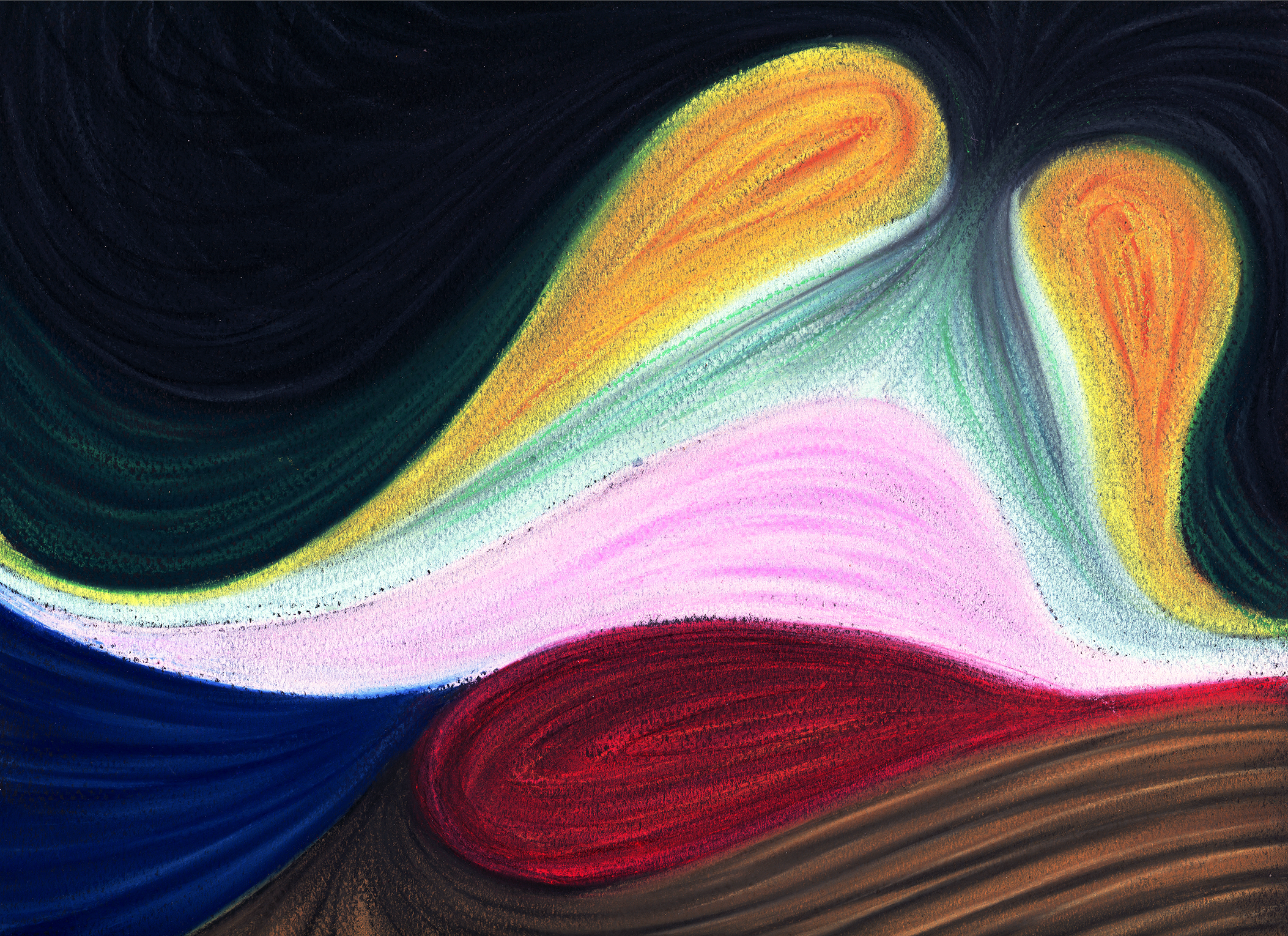french kiss Pastel on Black Paper (9 x 12 in.) New York, 2022