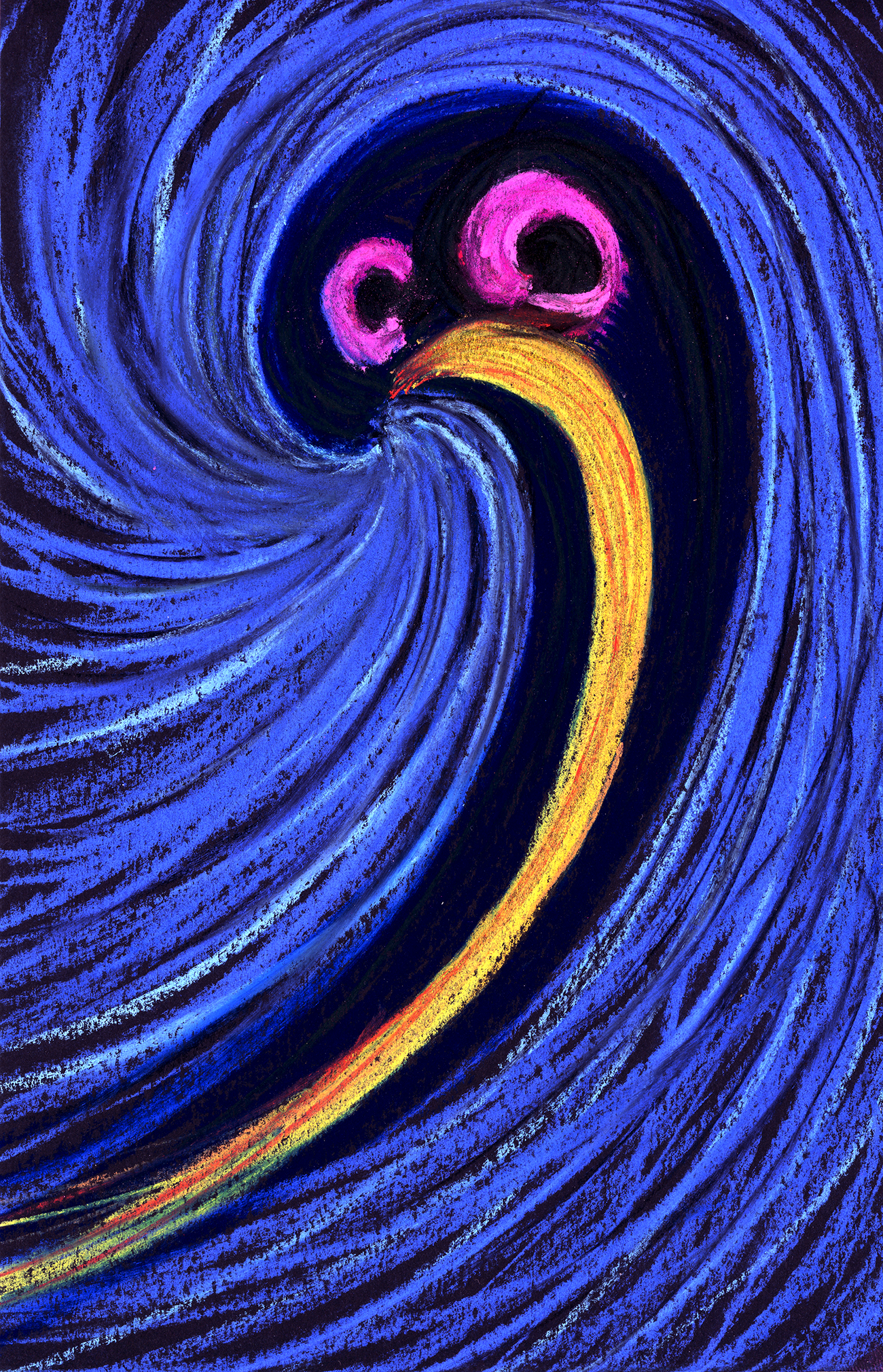 heru-ur Pastel on Black Paper (8.5 x 5.5 in.) New York, 2022
