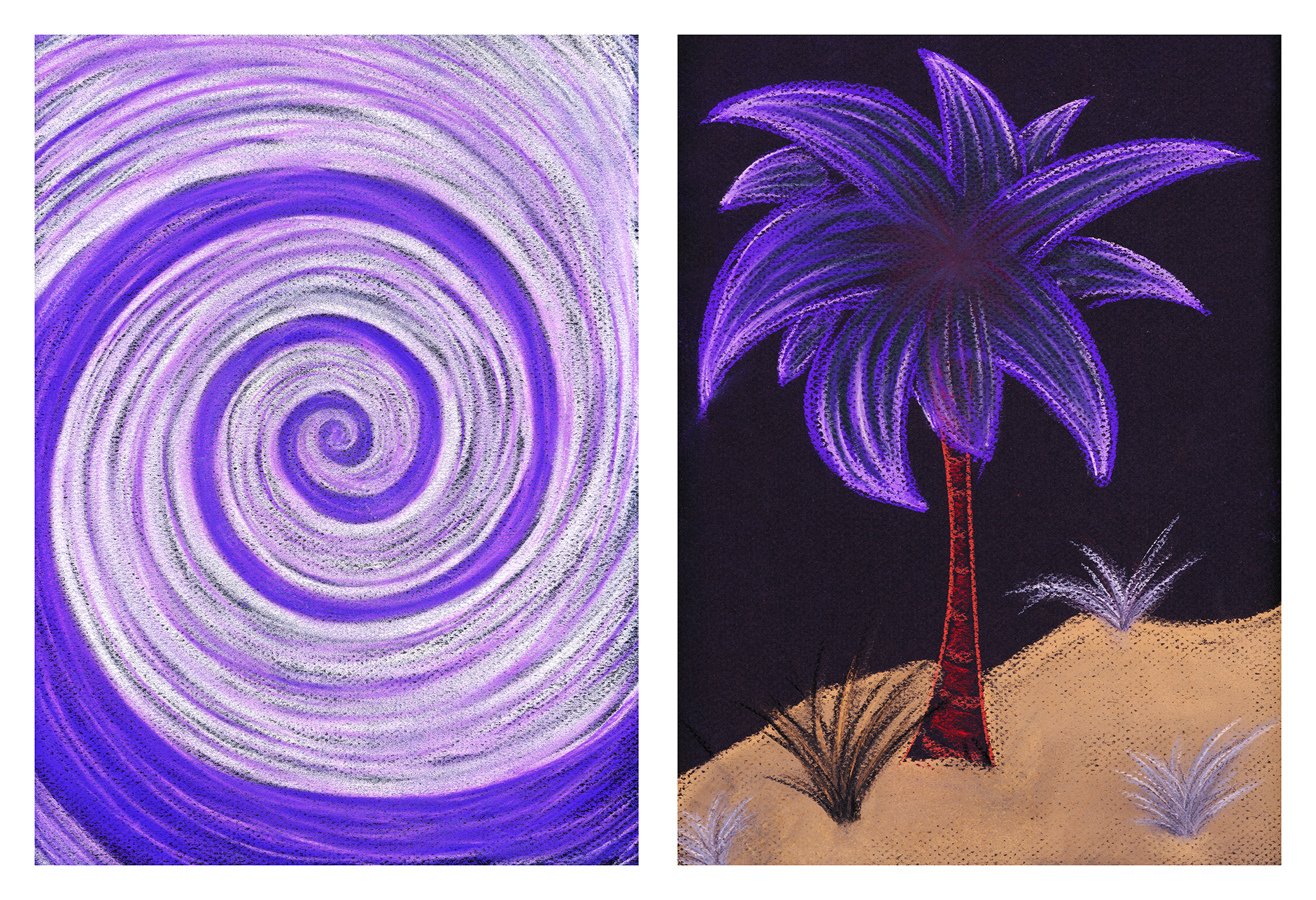 run Pastel on Black Paper (12 x 9 in. each) New York, 2022